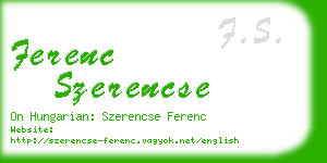 ferenc szerencse business card